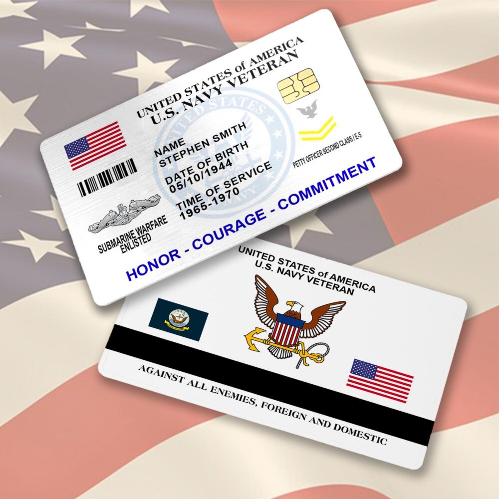 Navy Badge, Always Courageous - Printed Metal Card - Image 2