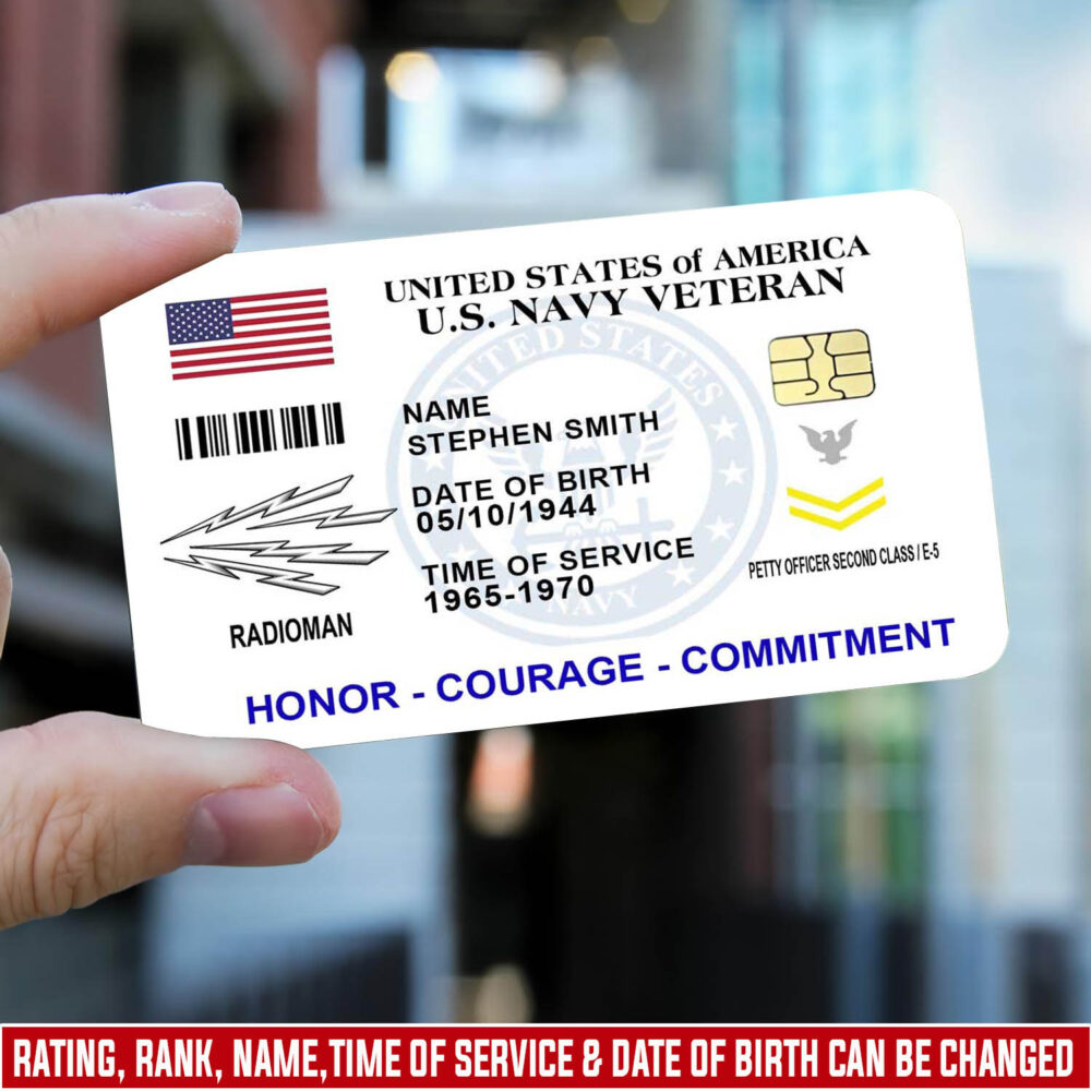 Navy Rating, E 2 Blue - Printed Metal Card
