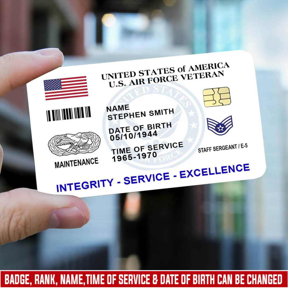 Air Force Badge, No One Gets Left Behind - Printed Metal Card