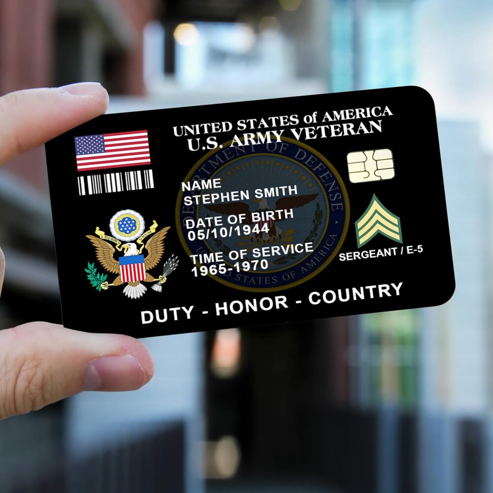 US Army, O 3 Army Captain - Printed Metal Card - Image 2