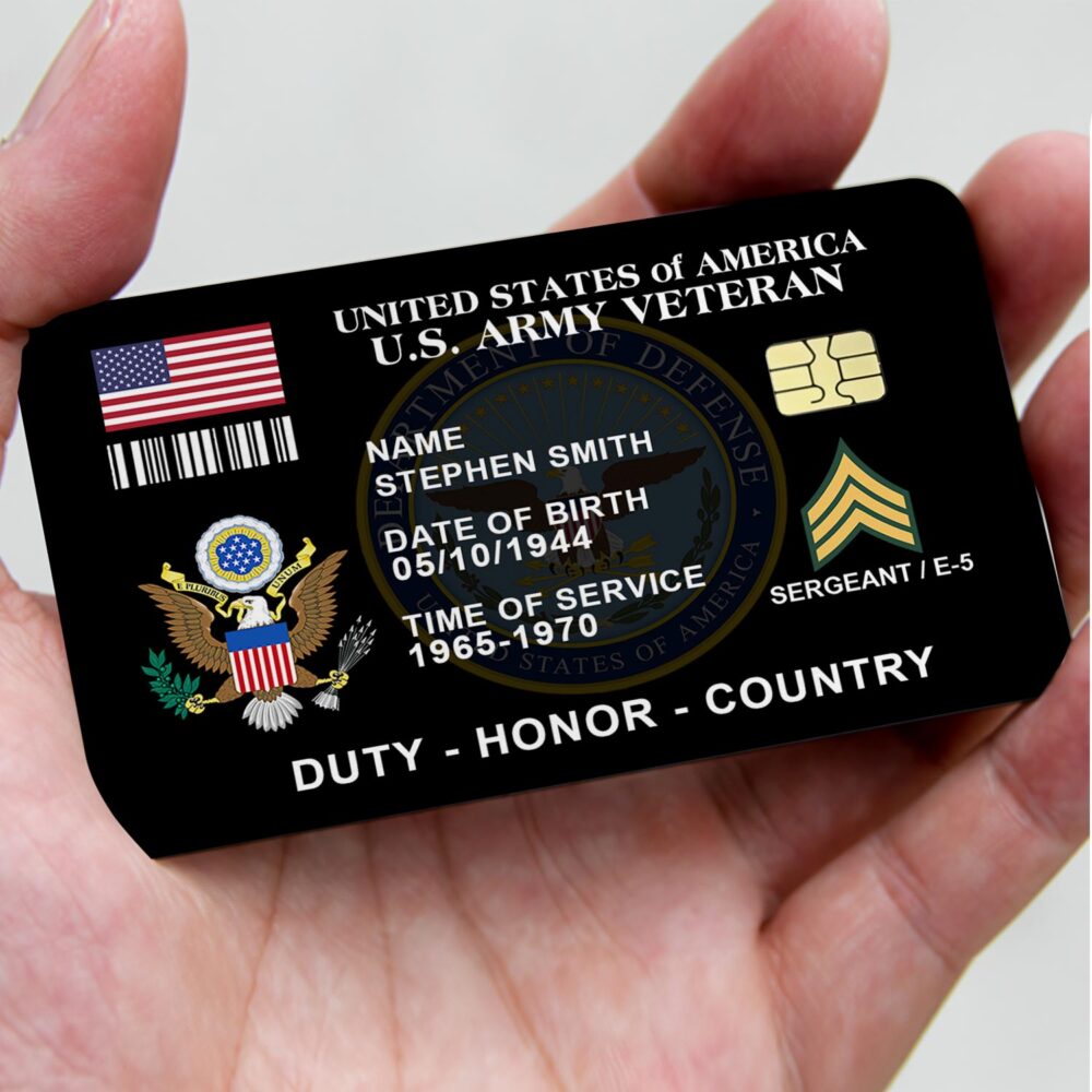 US Army, O 3 Army Captain - Printed Metal Card - Image 3