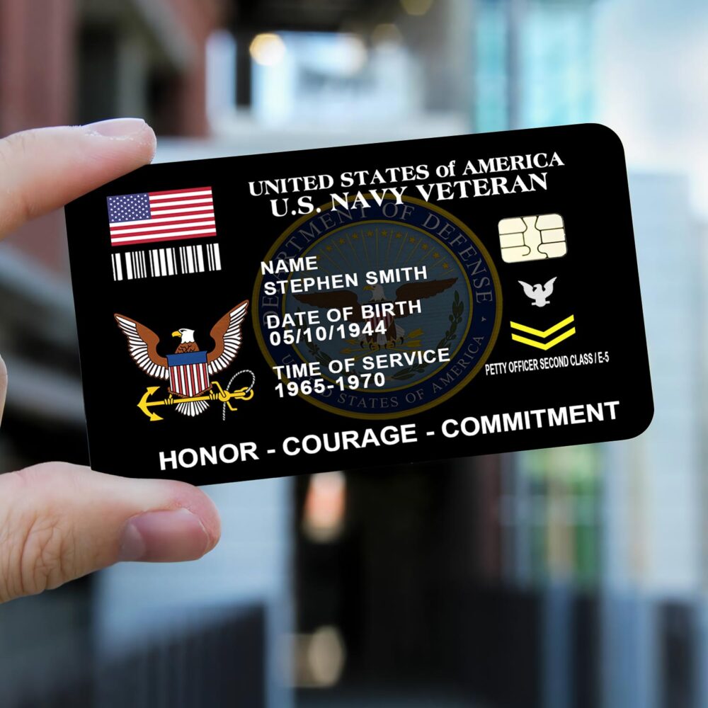 US Navy, E 6 Gold - Printed Metal Card - Image 2