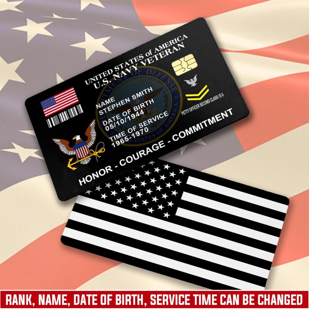 US Navy, E 6 Gold - Printed Metal Card