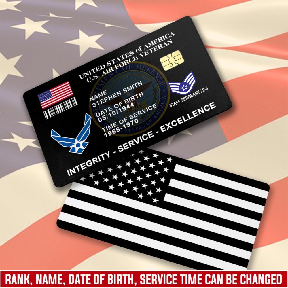 US Air Force , American By Birth, Veteran By Choice - Printed Metal Card