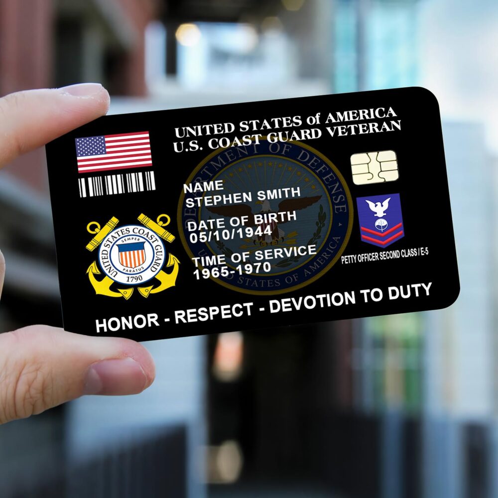 US Coast Guard, E 5 Red - Printed Metal Card - Image 2