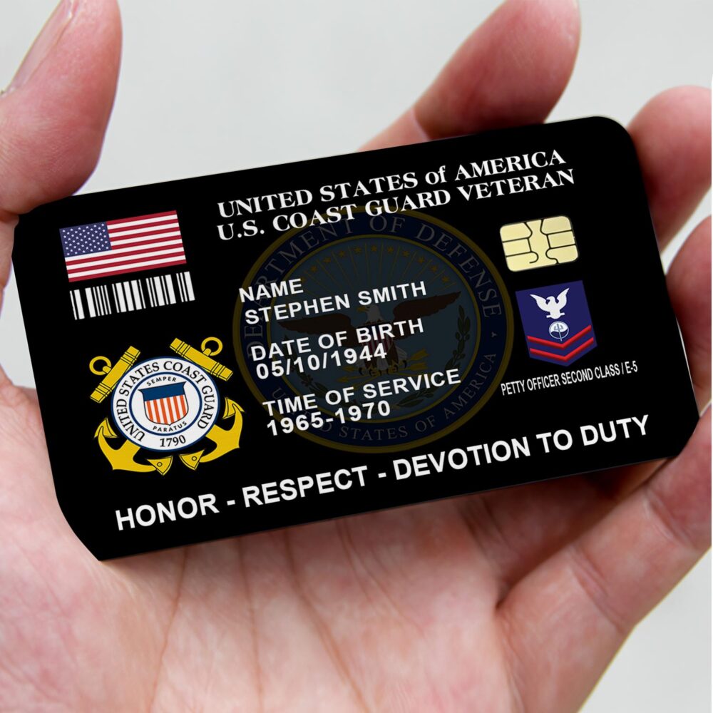 US Coast Guard, E 5 Red - Printed Metal Card - Image 3