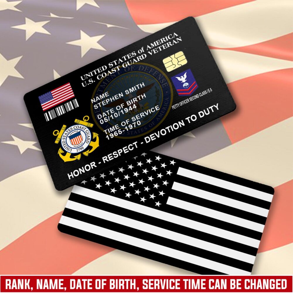 US Coast Guard, E 5 Red - Printed Metal Card