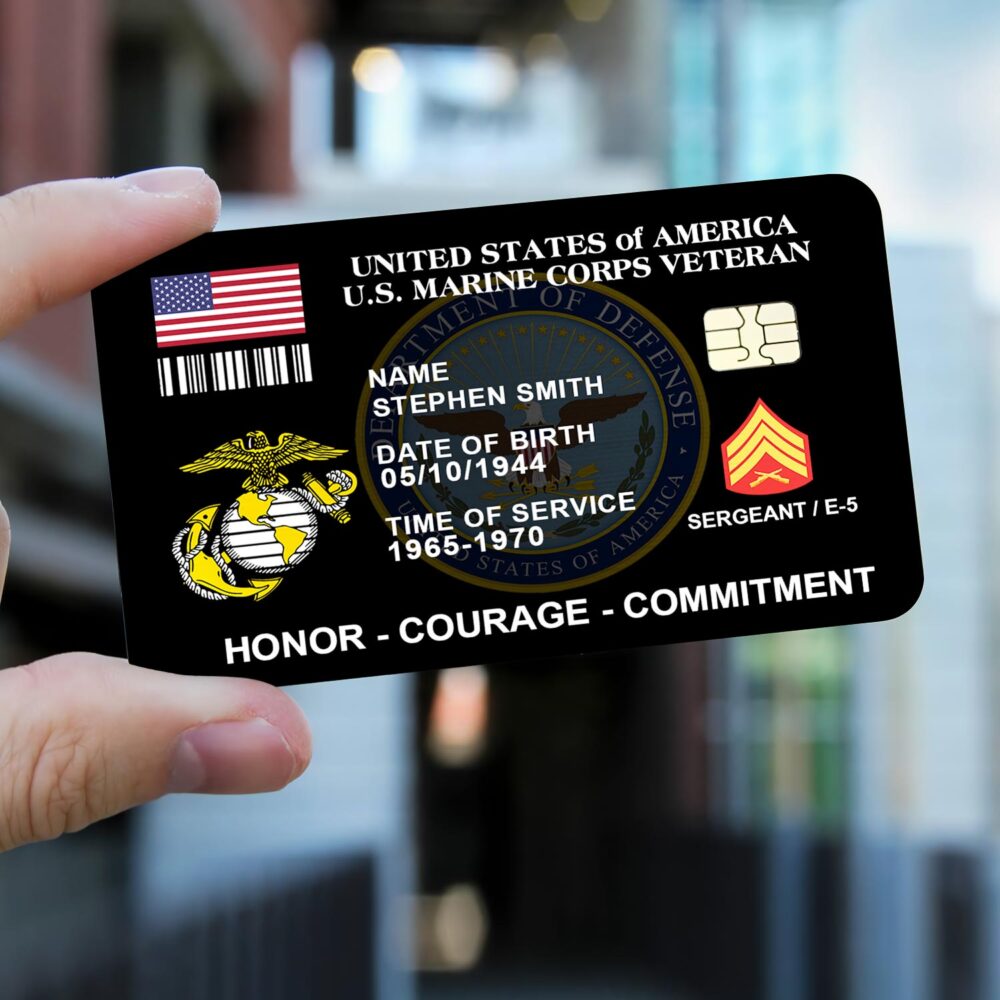 US Marine Corps, E 3 Marines Lance Corporal - Printed Metal Card - Image 2