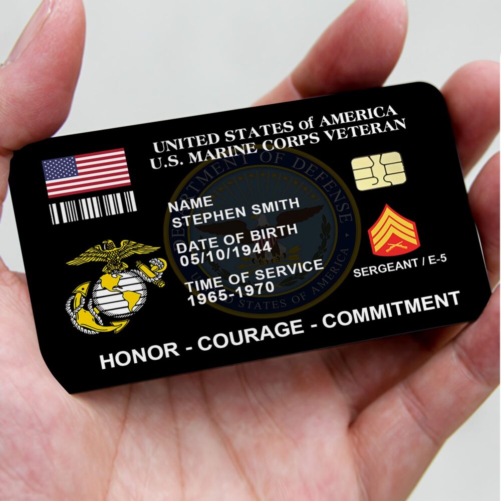US Marine Corps, E 3 Marines Lance Corporal - Printed Metal Card - Image 3