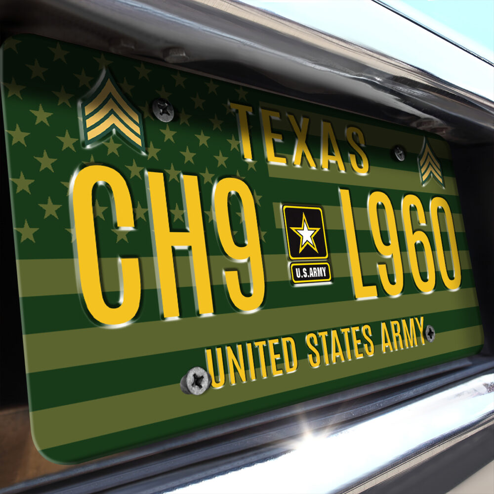 US Army, E 7 Army Sergeant First Class - License Plate - Image 2