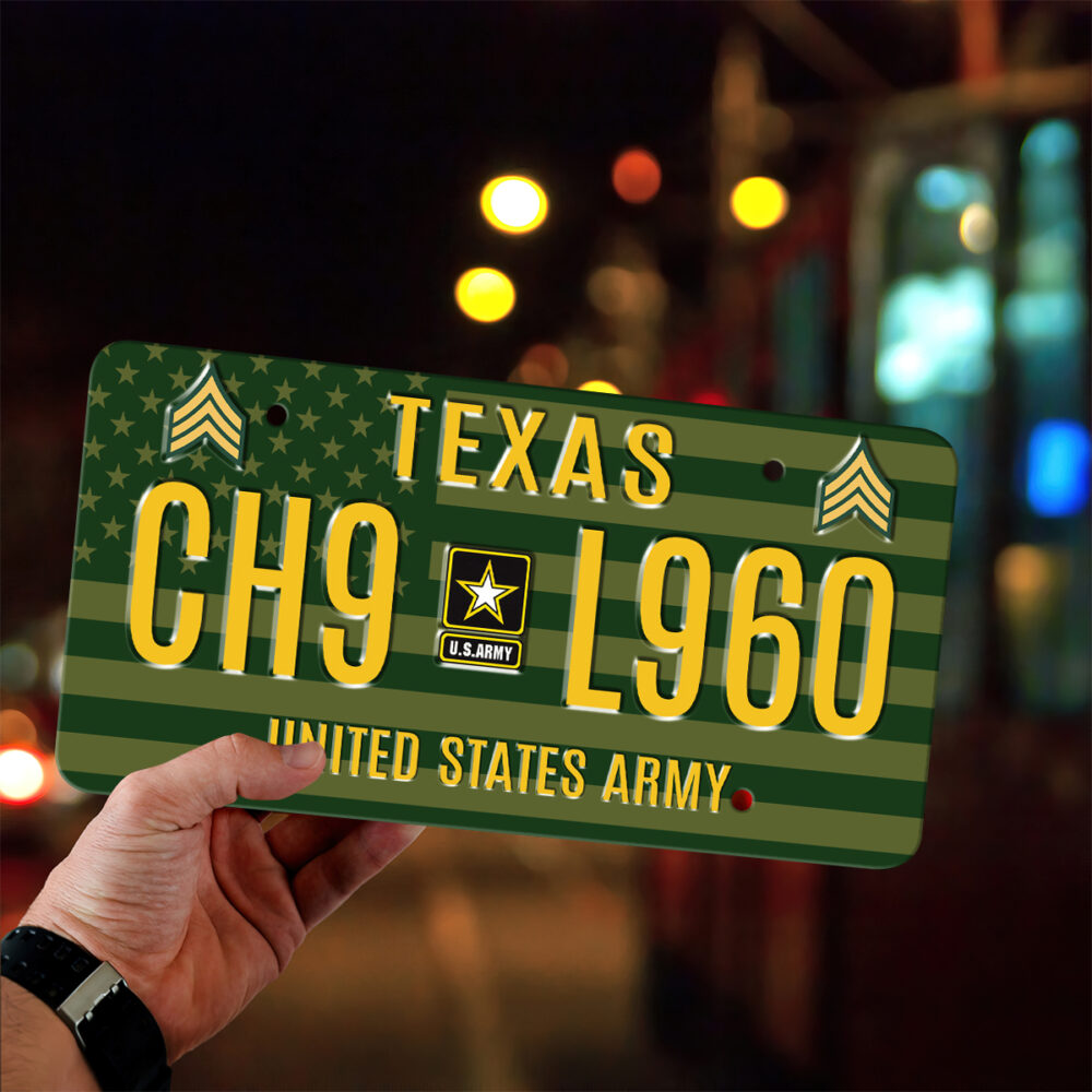 US Army, E 7 Army Sergeant First Class - License Plate - Image 4