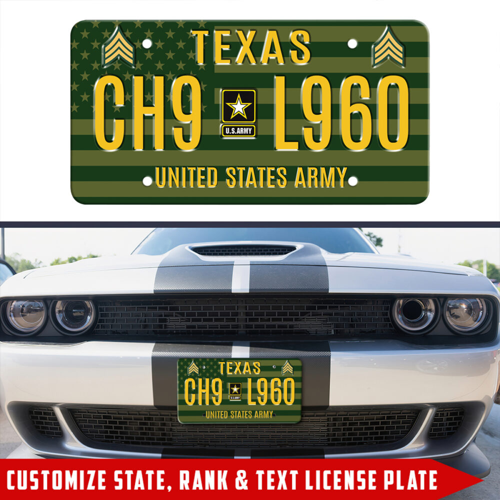 US Army, E 7 Army Sergeant First Class - License Plate