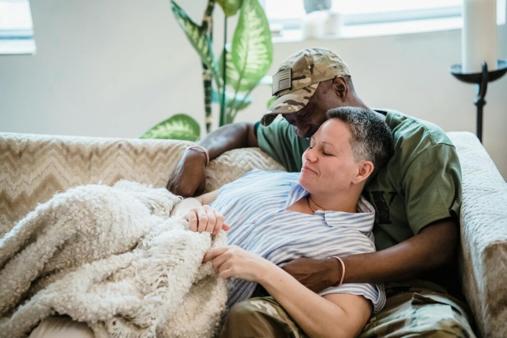 Veteran wearing a classic veteran cap outdoors