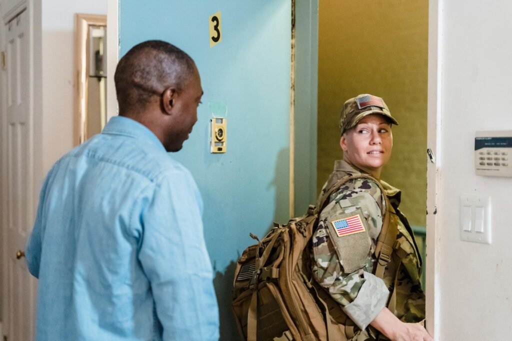 Veteran garden flag displayed outside a home