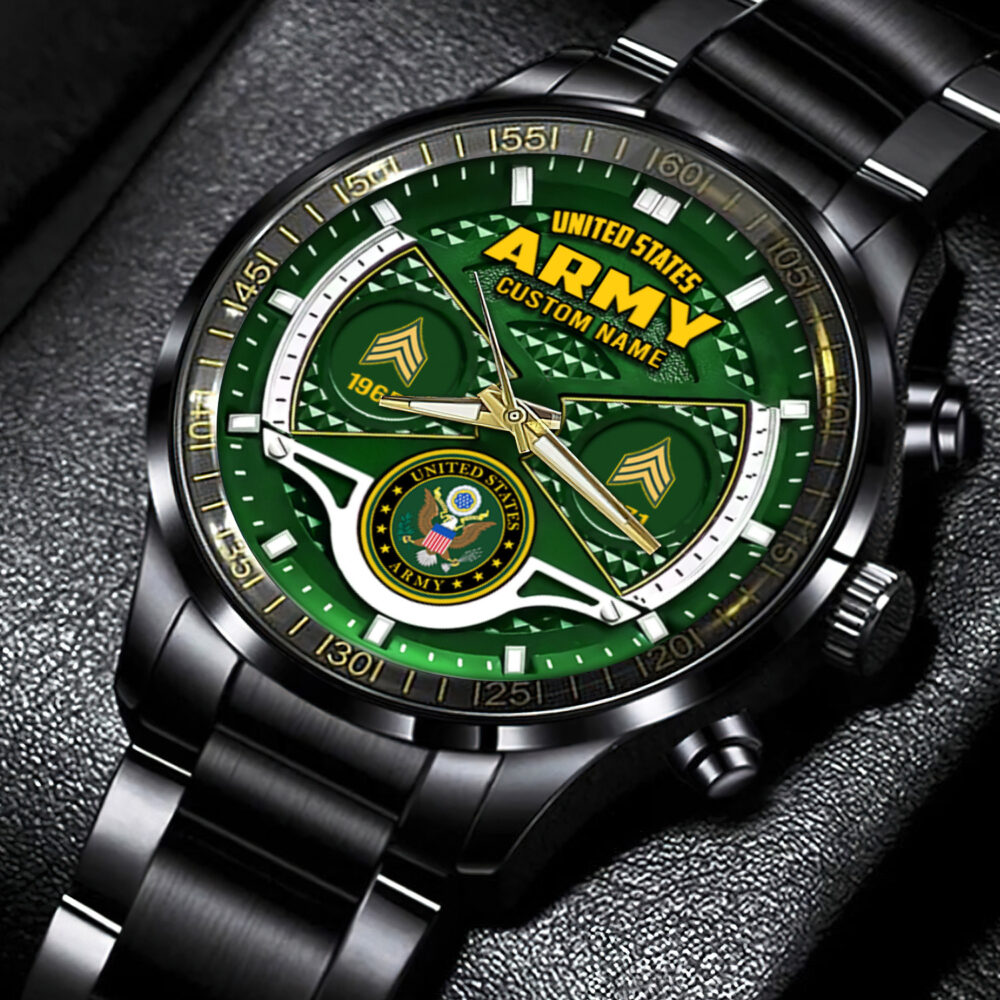 US Army, W 4 Army Chief Warrant Officer 4 - Black Stainless Steel Watch - Image 4
