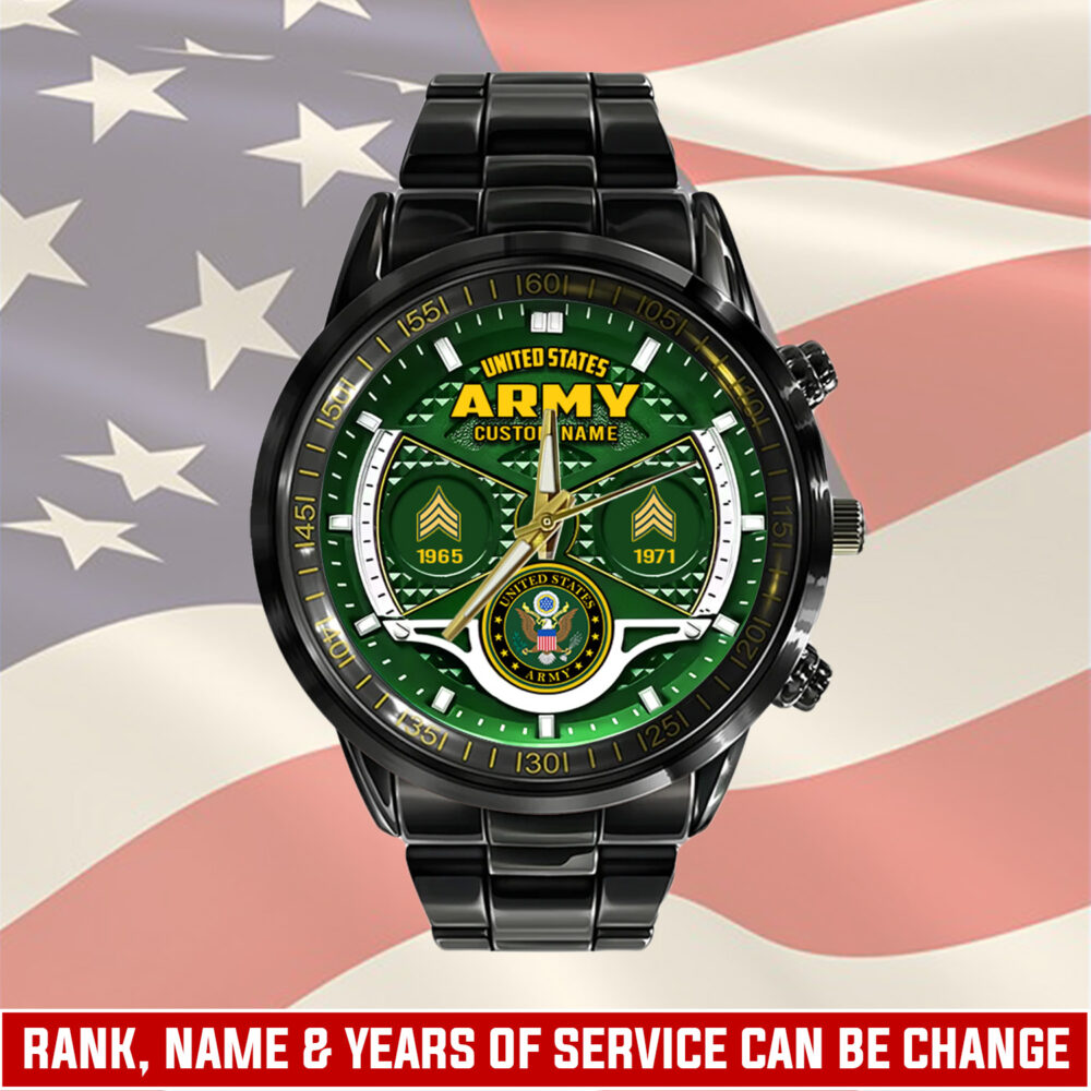 US Army, W 4 Army Chief Warrant Officer 4 - Black Stainless Steel Watch