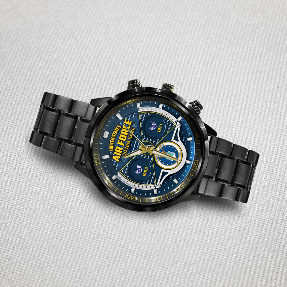 US Air Force, Honoring All Who Served - Black Stainless Steel Watch - Image 3
