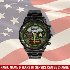 US Army, O 4 Army Major - Black Stainless Steel Watch