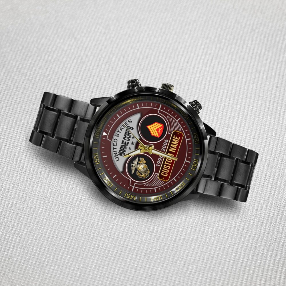 US Marine Corps, Freedom Isn't Free - Black Stainless Steel Watch - Image 4