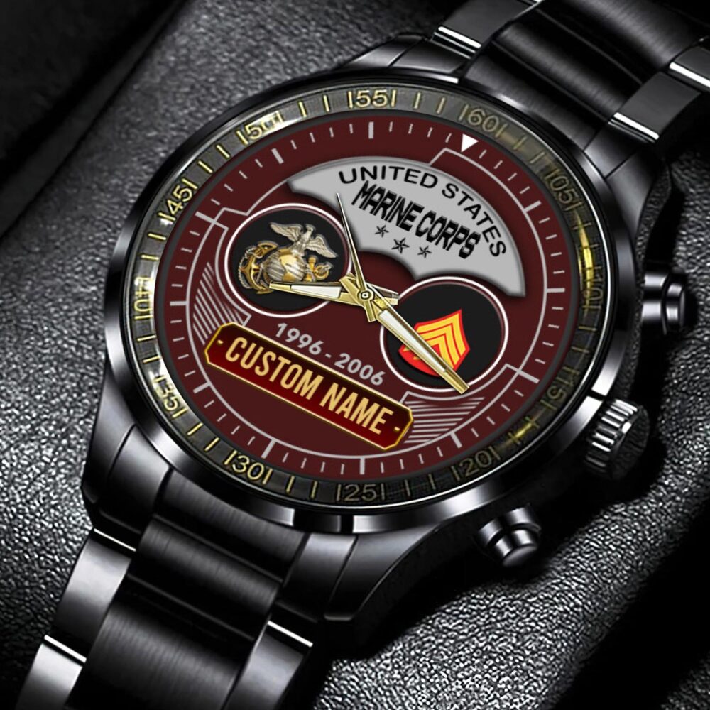US Marine Corps, Freedom Isn't Free - Black Stainless Steel Watch - Image 2