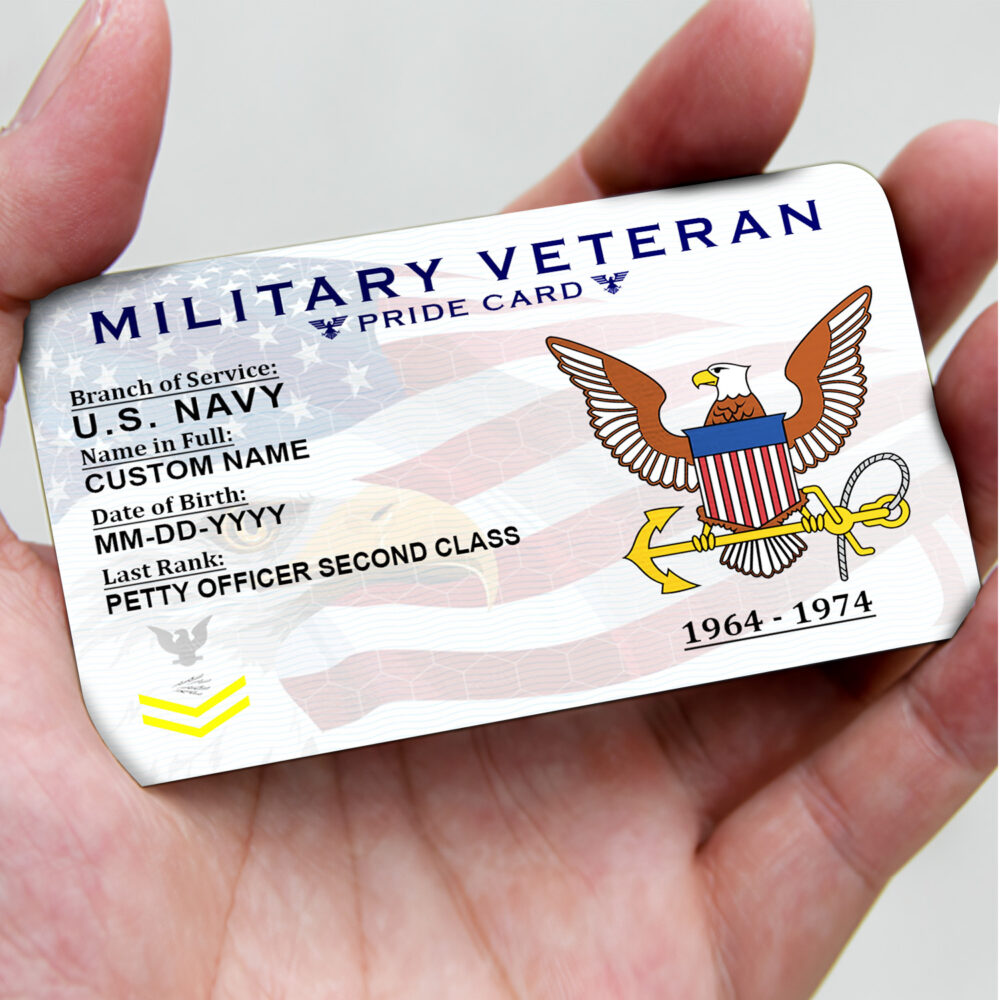 US Navy, E 4 Red - Printed Metal Card - Image 3