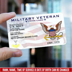 US Navy, E 4 Red - Printed Metal Card