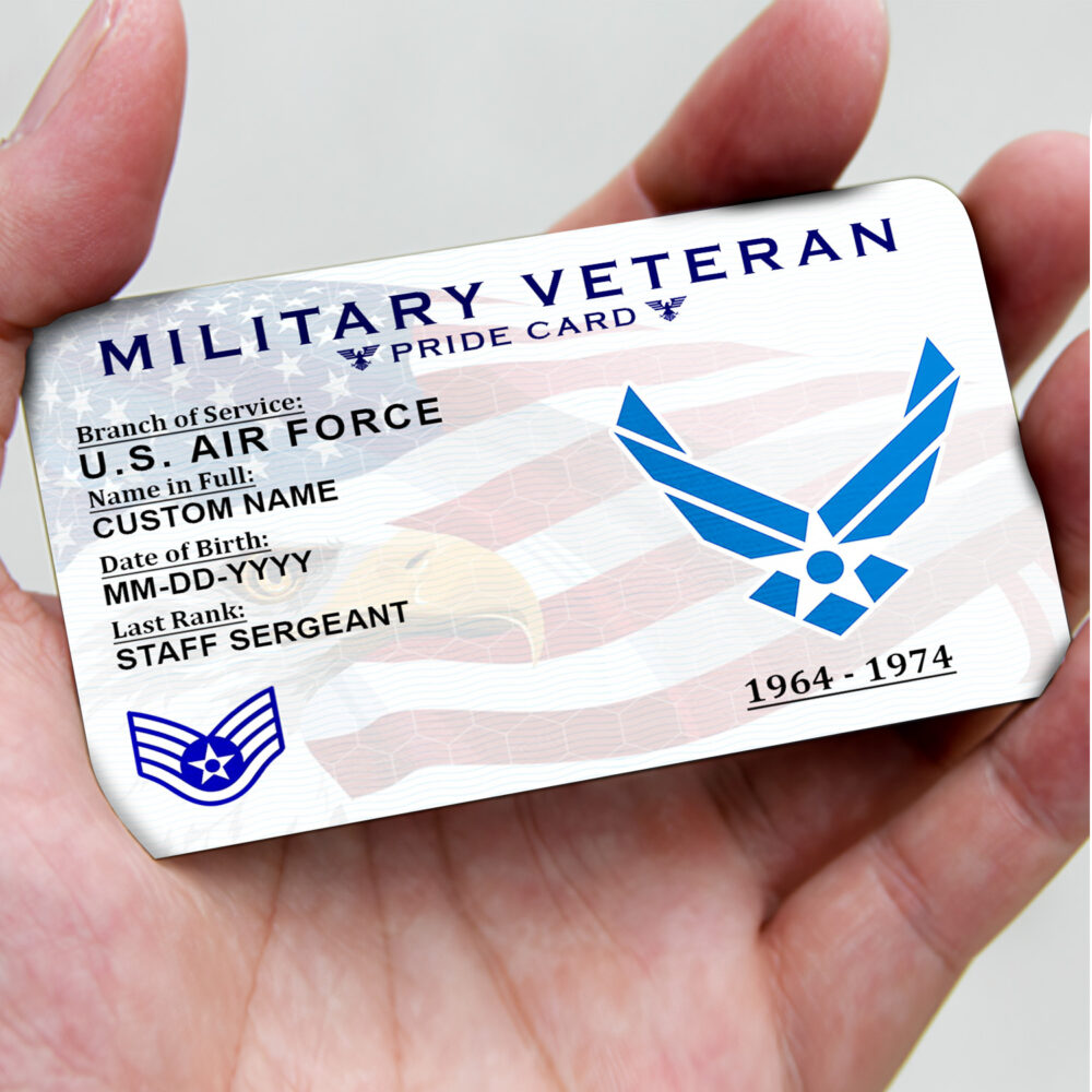 US Air Force , E 3 Air Force Airman First Class - Printed Metal Card - Image 3