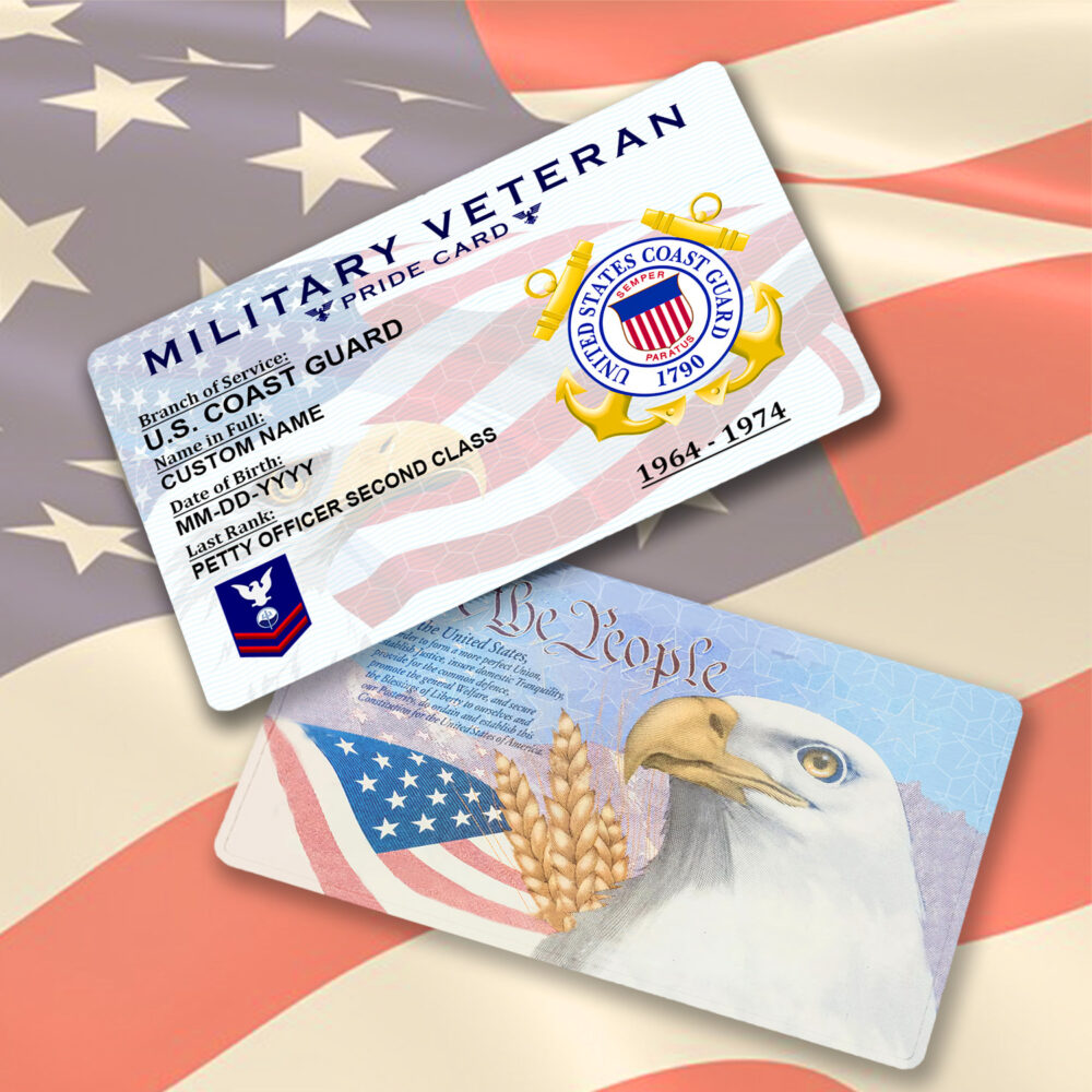 US Coast Guard, E 3 Red - Printed Metal Card - Image 2