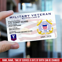 US Coast Guard, E 3 Red - Printed Metal Card