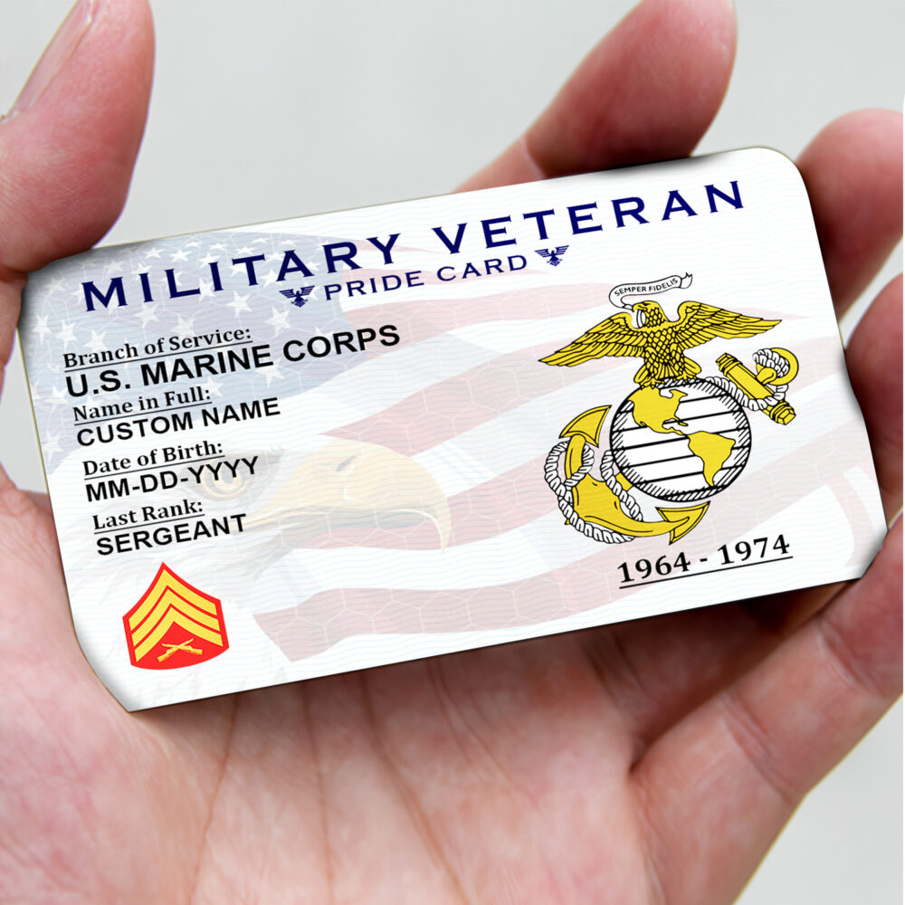 US Marine Corps, Honor, Duty, Service - Printed Metal Card - Image 3