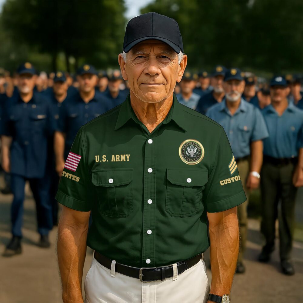 US Army, Honor, Duty, Service - Cargo Shirt - Image 2