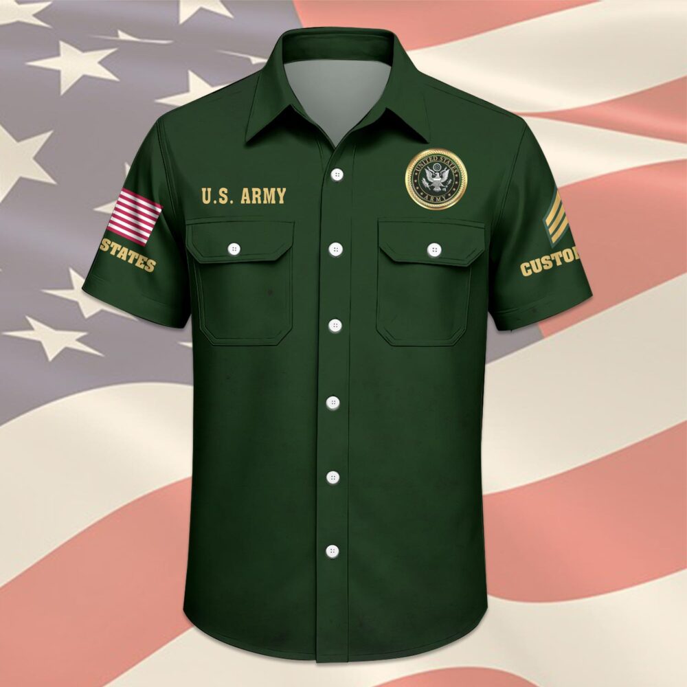 US Army, Honor, Duty, Service - Cargo Shirt - Image 3