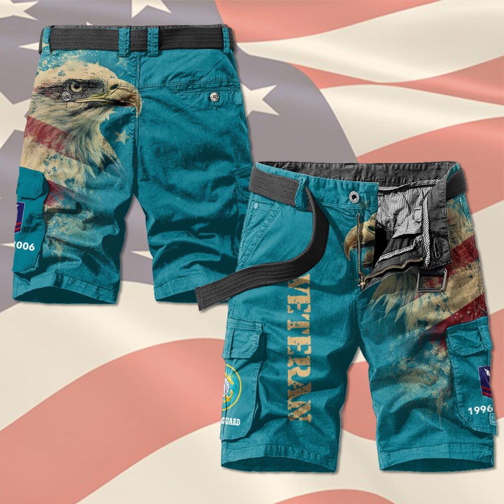 US Coast Guard, American By Birth, Veteran By Choice - Cargo Shorts (Belt Excluded) - Image 2