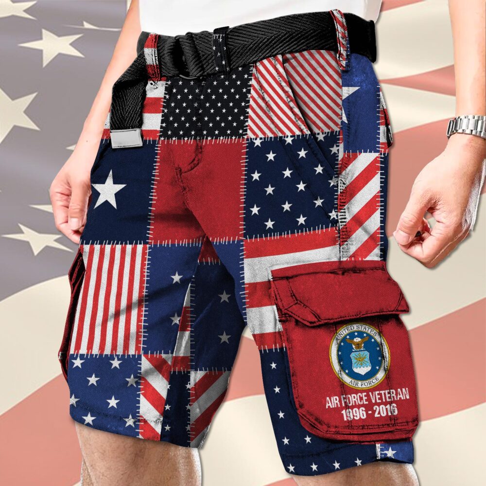 US Air Force , American By Birth, Veteran By Choice - Cargo Shorts (Belt Excluded) - Image 3