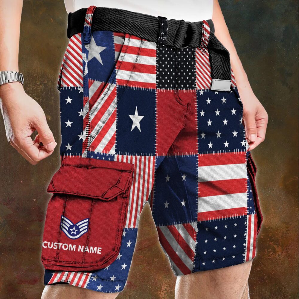 US Air Force , American By Birth, Veteran By Choice - Cargo Shorts (Belt Excluded) - Image 4