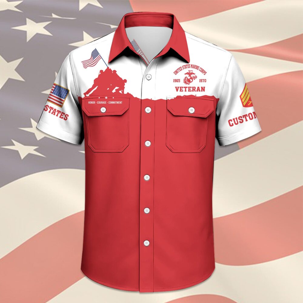 US Marine Corps, American By Birth, Veteran By Choice - Cargo Shirt - Image 3