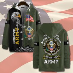 US Army, Land Of The Free, Because Of The Brave - Zip Hoodie