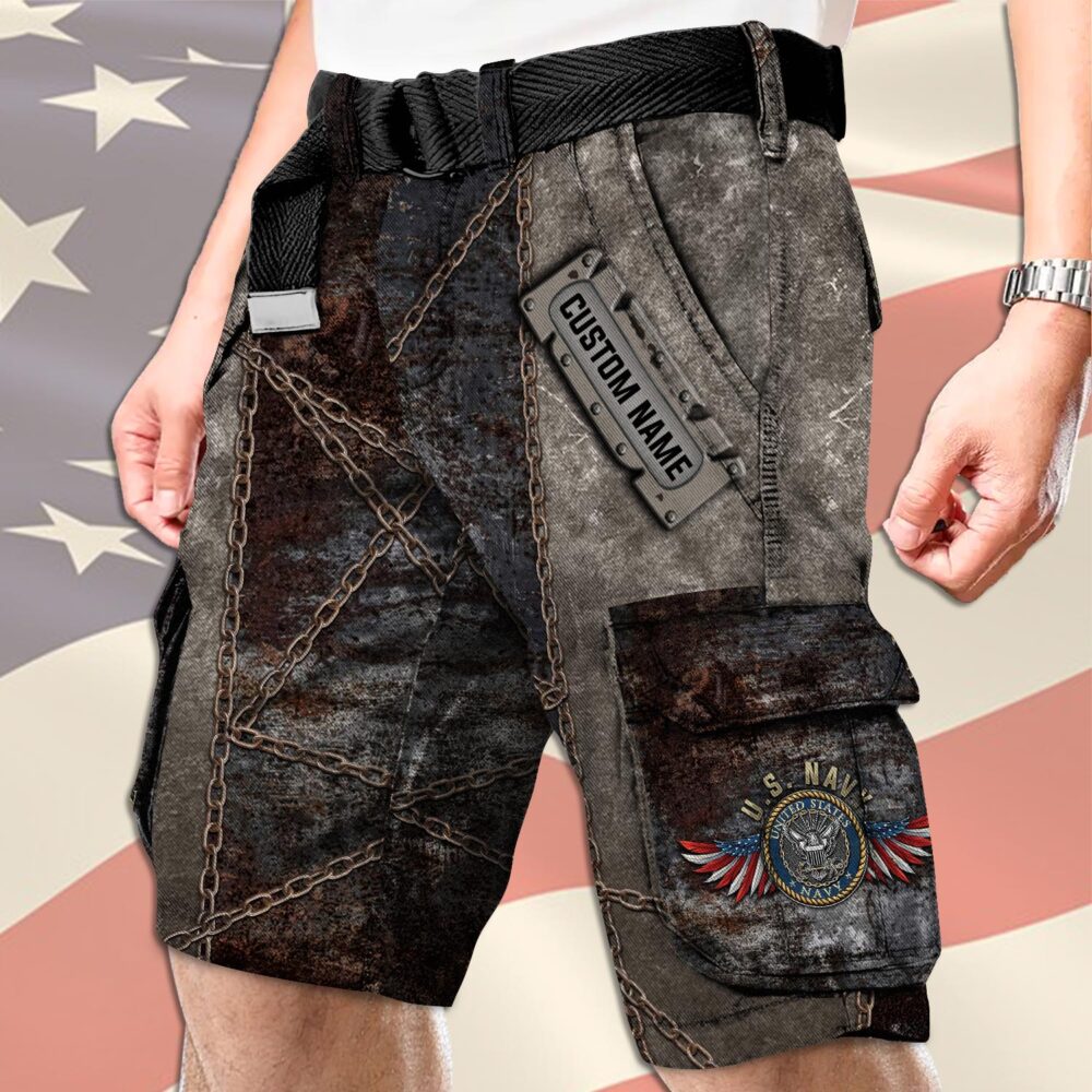 US Navy, Defender of Freedom - Cargo Shorts (Belt Excluded) - Image 3