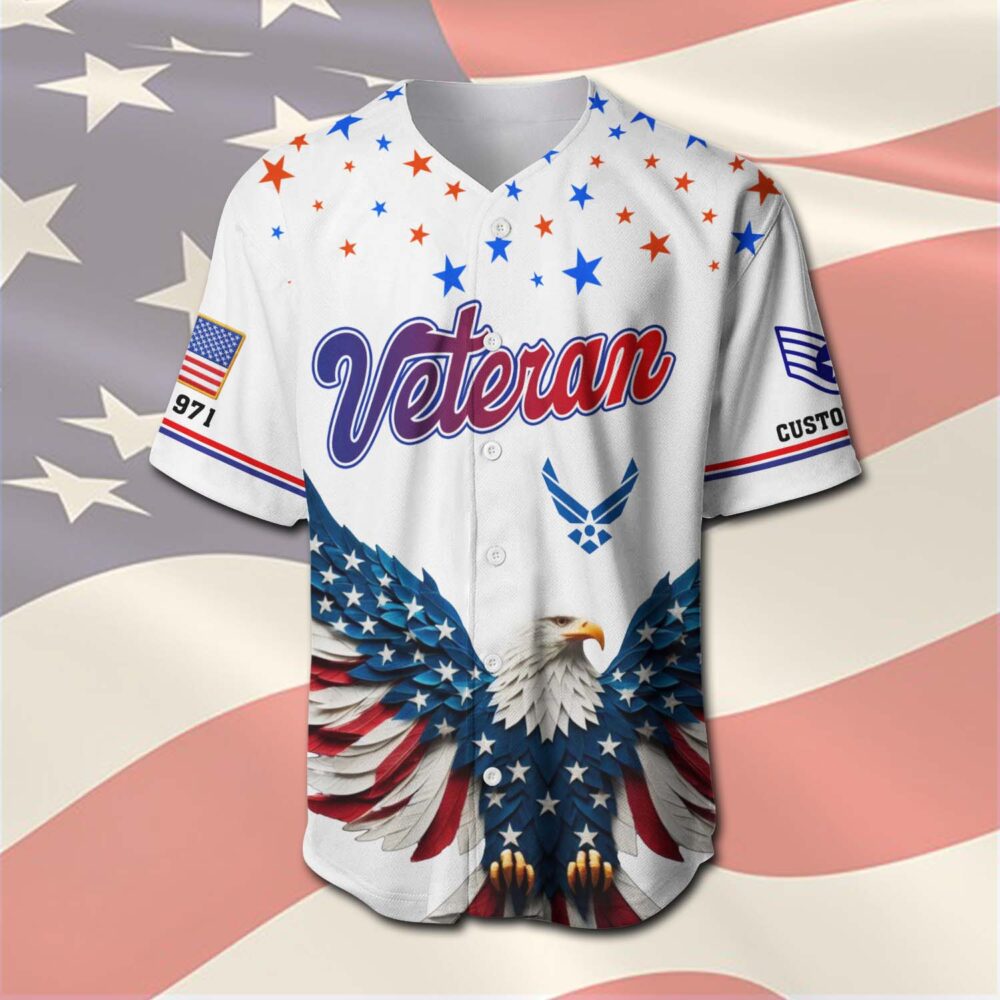 US Air Force , Service Before Self - Baseball Jersey - Image 2