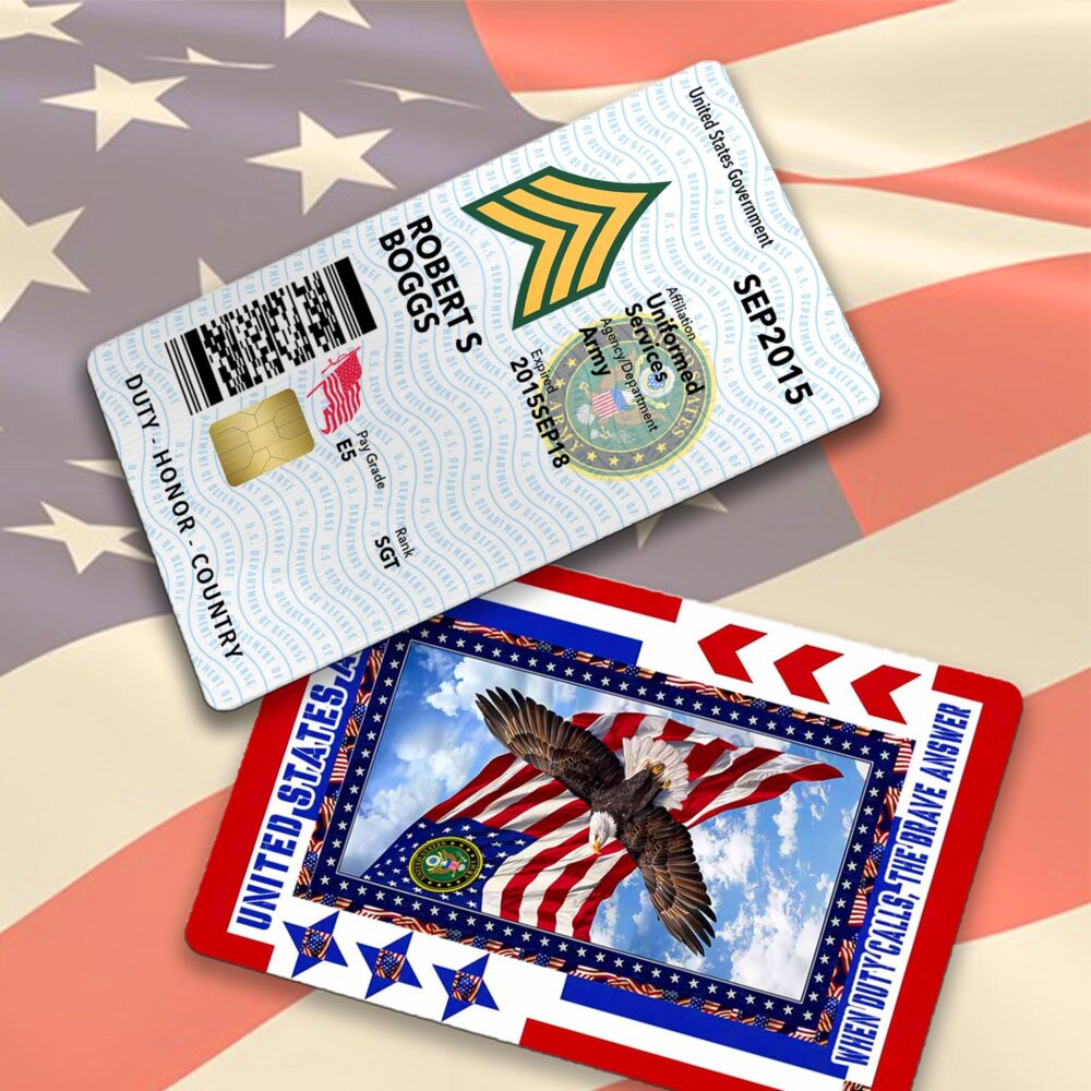 US Army, E 9 Army Command Sergeant Major - Printed Metal Card - Image 2