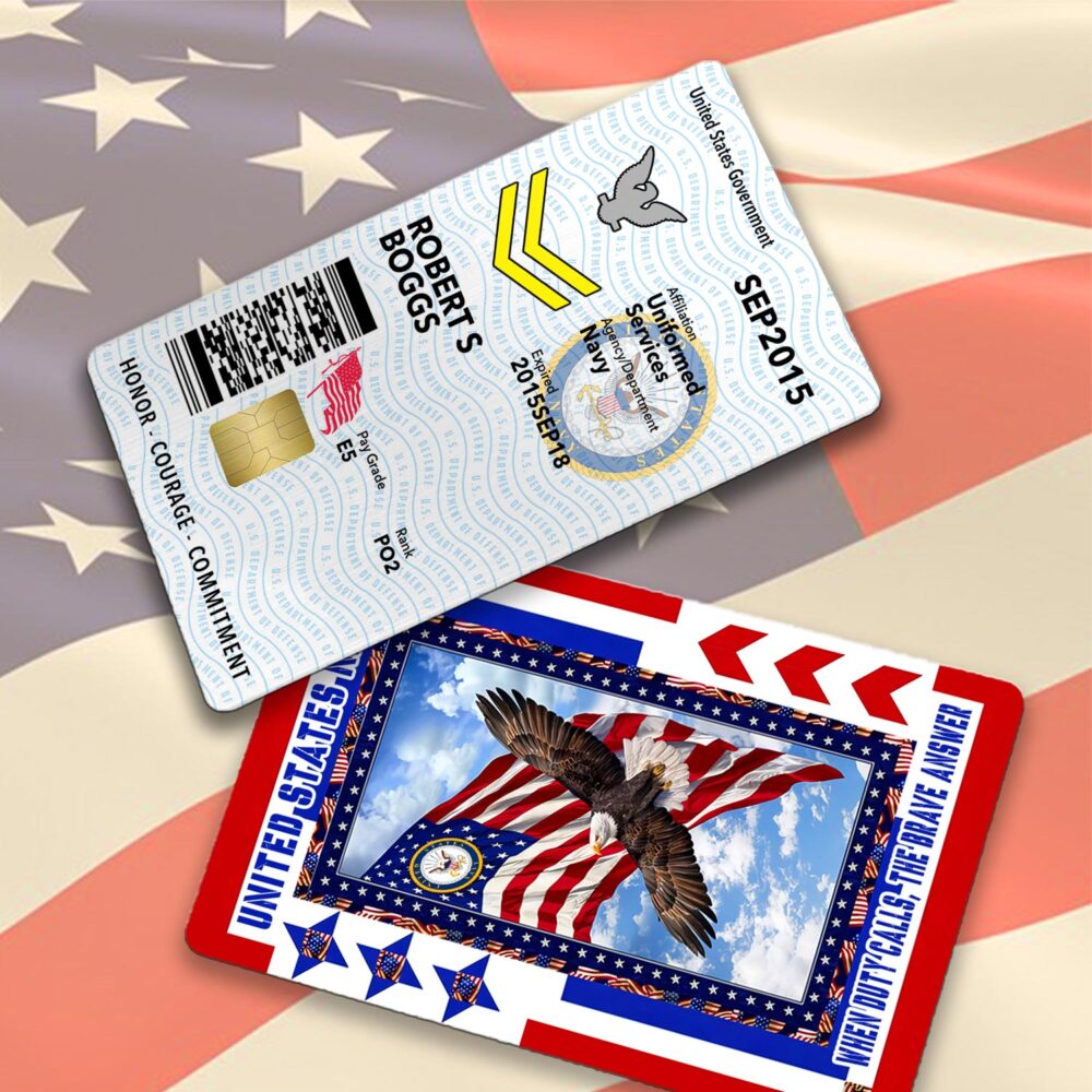 US Navy, E 4 Red - Printed Metal Card - Image 2