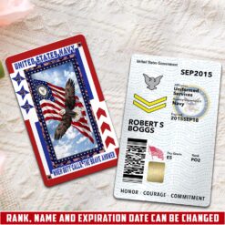 US Navy, E 4 Red - Printed Metal Card
