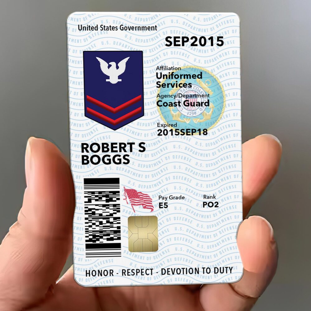 US Coast Guard, Honor, Duty, Service - Printed Metal Card - Image 3