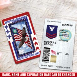 US Coast Guard, Honor, Duty, Service - Printed Metal Card