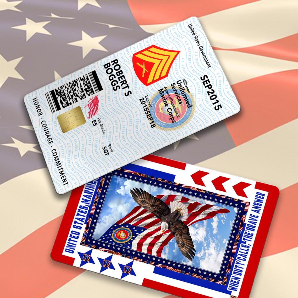 US Marine Corps, Honoring All Who Served - Printed Metal Card - Image 2