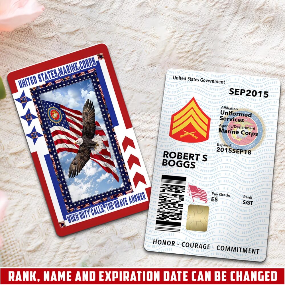 US Marine Corps, Honoring All Who Served - Printed Metal Card