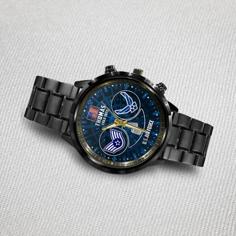 US Air Force, I Walked The Walk - Black Stainless Steel Watch - Image 3