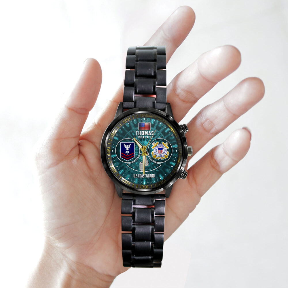 US Coast Guard, Always Ready - Black Stainless Steel Watch - Image 2