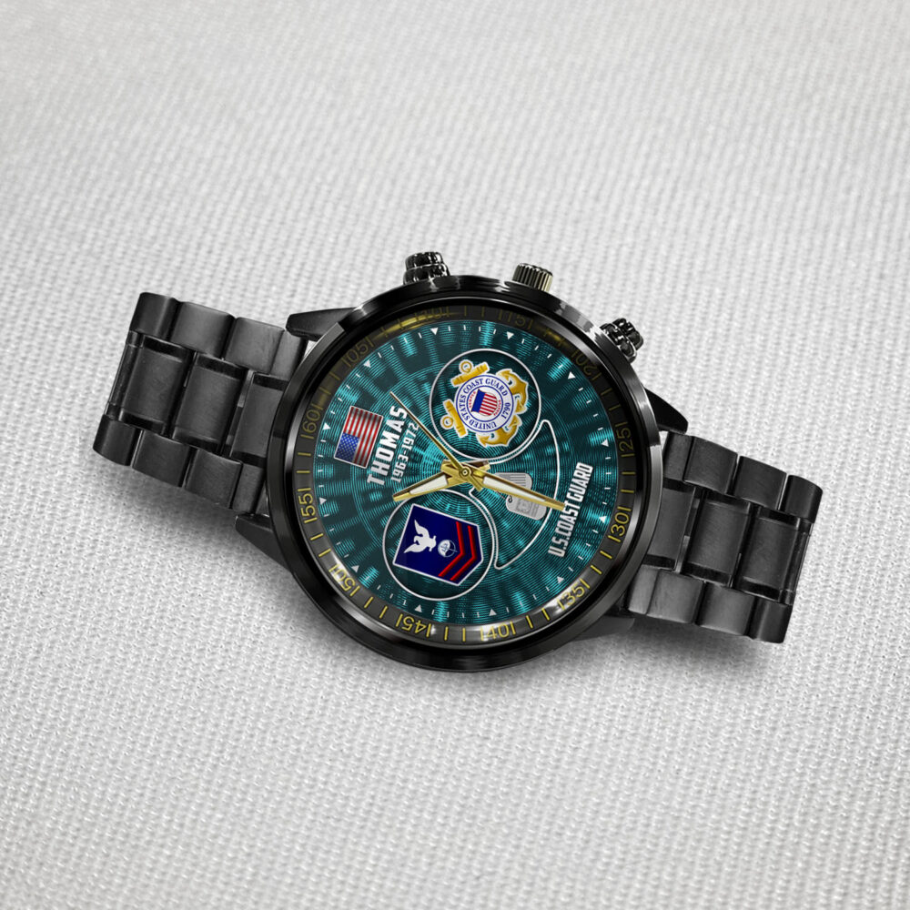 US Coast Guard, Always Ready - Black Stainless Steel Watch - Image 3