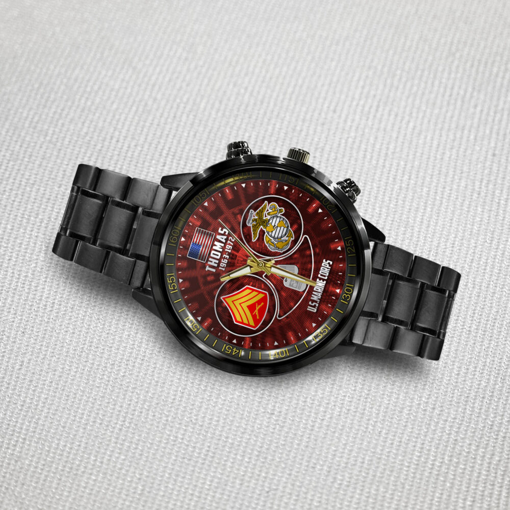 US Marine Corps, The Jarheads - Black Stainless Steel Watch - Image 3
